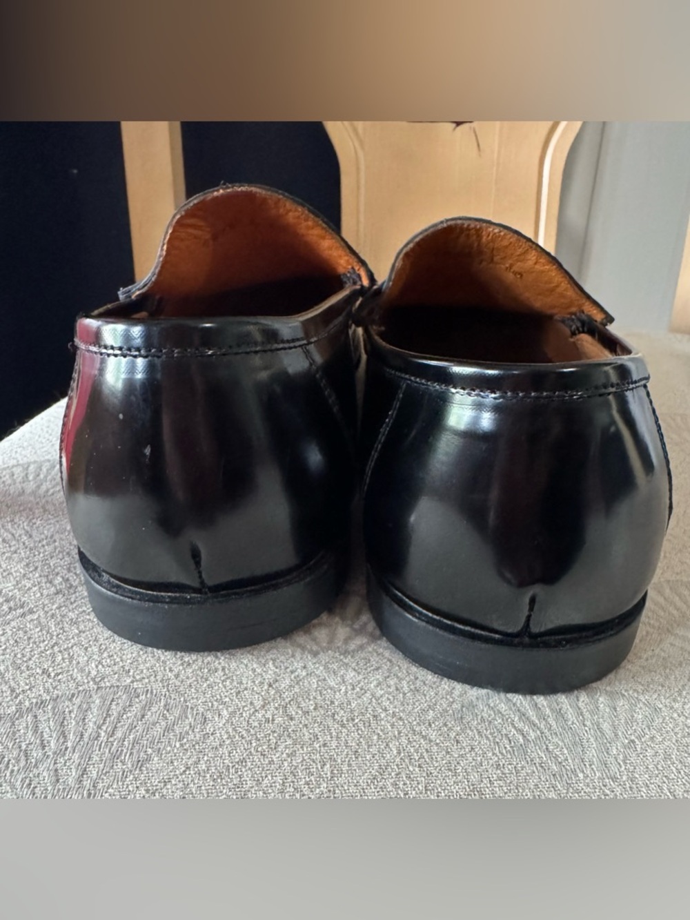 Authentic Gucci Black Embossed GG Leather Horsebit Loafers - Picture 8 of 11